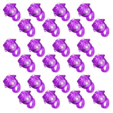 Imagem de NUDALA Pacote com 24 anéis de estrela iluminados que brilham no escuro para festa de LED piscando no dia 4 de julho, Halloween, Natal, shows, enchimentos de sacolas de brindes, raves, Plástico