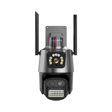 Imagem de Câmera PTZ Externa 4K HD 9MP 8X Zoom Híbrido Tela Dupla Câmera IP Wifi