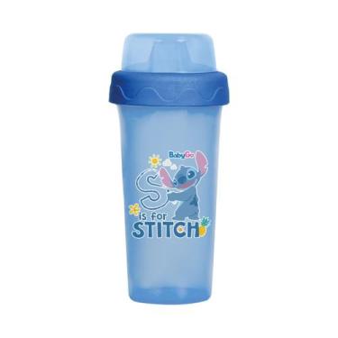 Imagem de Copo De Transição Infantil Azul Com Tampa Stitch Premium 340ml - BABYG