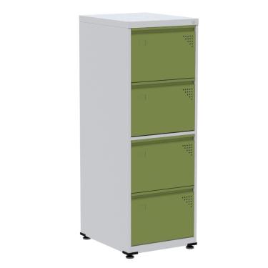 Imagem de Armário De Arquivo De Aço Pandin 4 Gavetas Gavetas Cinza-laranja Picasso