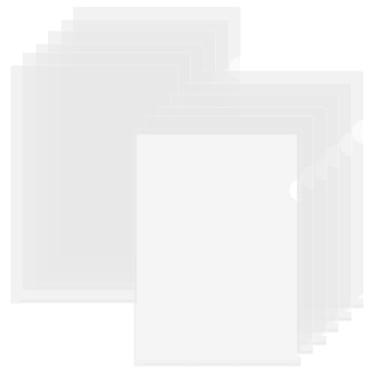 Imagem de ViVin Pastas transparentes resistentes tipo L, pacote com 36 pastas de documentos recicláveis, tamanho carta/A4, para escola, casa e escritório (branca)