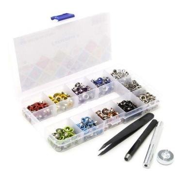 Imagem de 400 ilhós coloridos + aplicador manual e vazador c - Lanmax