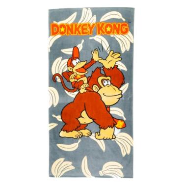 Imagem de Franco Collectibles Nintendo Donkey Kong Gaming Toalha de Banho/Piscina/Praia de Algodão Macio, 152 cm x 76 cm, (Produto 100% Licenciado Oficialmente)