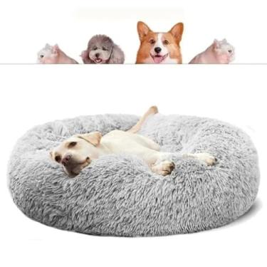 Imagem de CAMA PET DONUT NUVEM PELUCIA GG REDONDA CAMINHA PELUCIADA NINHO CASINHA CASA COLCHONETE Cachorros E Gatos NUVEM FUNDO ANTIDERRAPANTE IMPERMEAVEL GRANDE 70CM (CINZA)