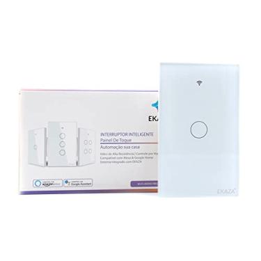 Imagem de Interruptor Inteligente EKAZA 1 Botão Branco WiFi+BLE+RF, EKNH-T107-1W, 7X12X4
