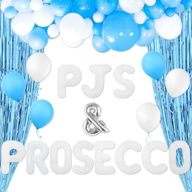 Imagem de JeVenis PJs and Prosecco Decor Bachelorette Party Balloon Prosecco Banner Bridal Shower Decoration Slumber Party Pajama Girl Night Out Party