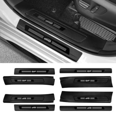 Imagem de BILOPER Protetores de soleira de porta compatíveis com Toyota Sienna 2021-2025 Acessórios ABS Material de Proteção de Entrada de Porta Decoração Placa de Proteção de Pedal de Porta Dianteira e