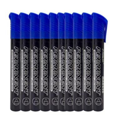 Imagem de Kit 10 Canetão Marcador Permanente Pincel Atômico Ponta Fina - Armarin