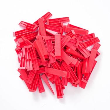 Imagem de Kit 100 Cunha Niveladora Para Obra Piso Cerâmico e Porcelanato Durável e Precisa Material Resistente