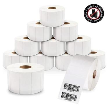 Imagem de Etiquetas Térmica Kit 15 Rolos Full 40x25 1 Coluna 4x2,5cm - Mebusque