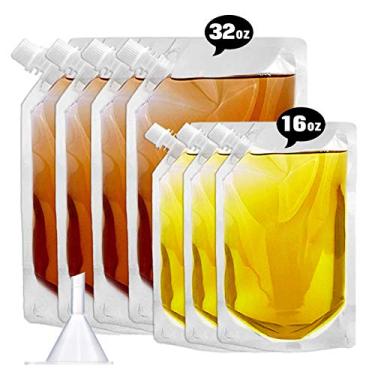 Imagem de Conjunto de cantis para cruzeiros e viagens – corredores de rum ocultos e reutilizáveis para viagem com suco de álcool e sacos de plástico para bebidas sorrateiras, 32oz x4,16ozx3