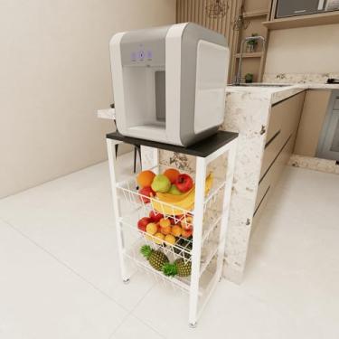 Imagem de Fruteira De Chão Para Cozinha Branco (Tampo Preto)