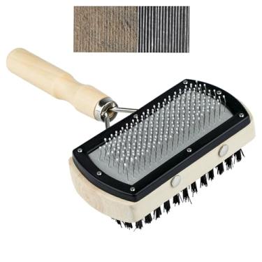 Imagem de Escova dupla face, escova de limpeza de bobina CA para bobinas de condensador e evaporador, ferramenta prática para limpeza de manutenção de ar condicionado doméstico e comercial