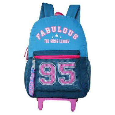 Imagem de Mochila Escolar Rodinhas Fabulous Girls Feminina Clio Style, Azul