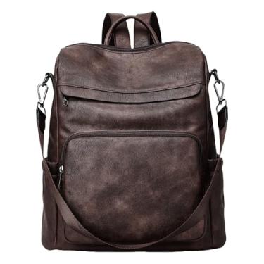 Imagem de Botimmy Mochila de couro para mulheres, mochila de trabalho, grande, conversível, bolsa de ombro, moderna, Café em dois tons, Large, Bolsa de couro feminina