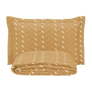 Imagem de Cobre Leito Bordado 400 Fios Heitor Solteiro 100% Poliéster - Amarelo