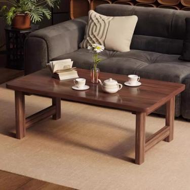 Imagem de Mesa de chão japonesa dobrável para sentar no chão, sem montagem, exclusiva mesa de centro dobrável, portátil, mesa de chá de armazenamento fácil para tatami, casa, escritório, sala de estar