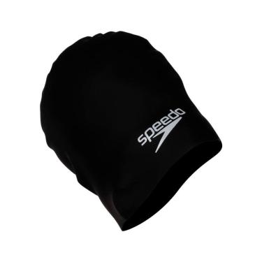 Imagem de Touca Natação Speedo Power Afro Preto Banho Cabelo Volumoso