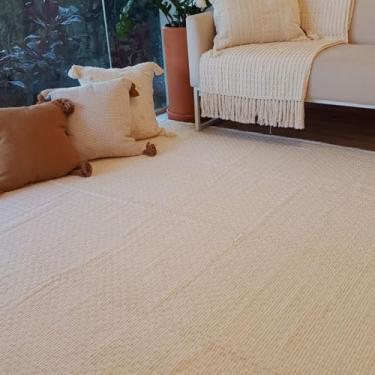 Imagem de Casa Coeva - Tapete Artesanal Sala Quarto Algodão Cru Geométrico 200 x 300