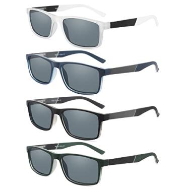 Imagem de DONGDI Óculos de leitura com bloqueio de luz azul, 4 unidades de leitores de computador para mulheres e homens, óculos com filtro de raios UV antirreflexo.., Pacote com 4 óculos de sol, +1.25