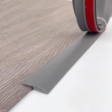 Imagem de Tira De Transição De Piso Autoadesiva,tira De Acabamento De Borda De Piso De Vinil,faixa De Borda De Carpete Flexível Guarnição De Molduras à Prova D'água Para Uni, Grey, 1m/36in