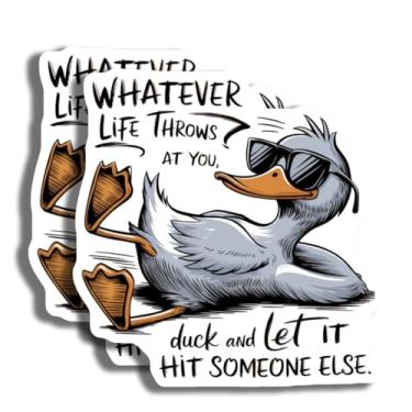 Imagem de Ímã engraçado de pato - Decoração de humor de escritório - Citações inspiradoras - Pacote com 2 - Feito nos EUA - PLDFMAG4761