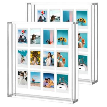 Imagem de eletecpro Pacote Com 2 Porta-Retratos De Acrílico Para Filmes Fujifilm Instax E Polaroid, Flutuante 10,2 X 11,8 Polegadas, 12 Fotos 3 Polegadas Ou Mesa 4 6