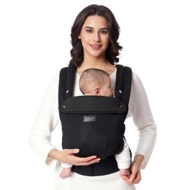 Imagem de Porta-bebês Momcozy, malha respirável, ergonômica, 3-20 kg, preta