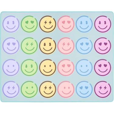 Imagem de Tapete de sala de aula de 2,5 x 25,4 m, tapetes educativos para sala de aula, tapete educativo para sala de aula e sala de jogos (Smiley Face Tapete, 2,4 x 3 m)