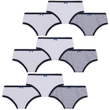 Imagem de Kit Com 9 Calcinhas Lobinha Infantil Kids Algodão Lupo, Preto, G