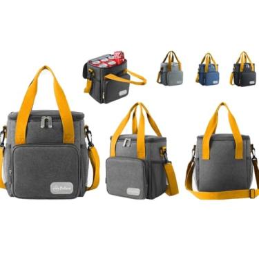 Imagem de Bolsa Térmica FERUN 15L – Lancheira e Marmiteira com Alça de Mão e Ombro, Impermeável, Isolamento Térmico, Conserva Frio e Calor, Ideal para Trabalho, Escola e Viagens –Cor Azul