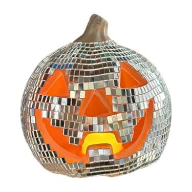 Imagem de IEUDNS Lanterna de abóbora de Halloween, decoração com luz de abóbora, ornamento versátil para sala de estar, festival, casa, mesa interna, centro de mesa