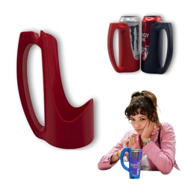 Imagem de LEIAIRUI Suporte de lata fino de 340 g com alça, pegador reutilizável impresso em 3D para cerveja, adequado para uma variedade de bebidas enlatadas de 340 g e cerveja (vermelho)
