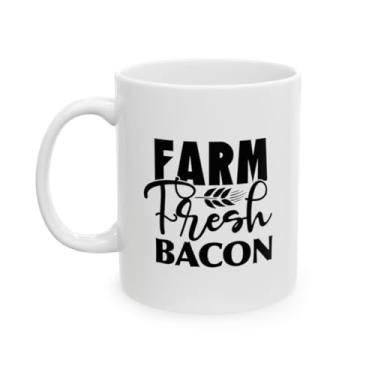 Imagem de SpreadPassion Caneca de café de cerâmica Farm Fresh Baked Goods, utensílios de cozinha rústica, ideia de presente aconchegante (325 ml)