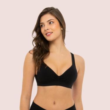 Imagem de Sutiã Top Daily Sem Costura Com Bojo Trifil Reforçado, Preto, 44
