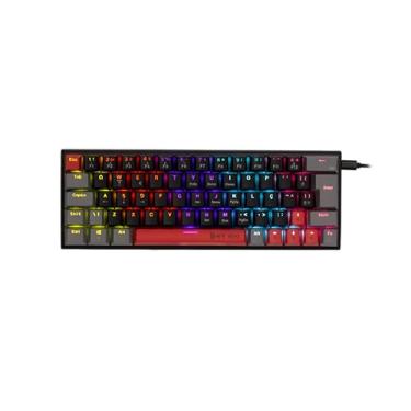 Imagem de Teclado Mecânico Gamer New Hero Titan Mini 60%, RGB, Switch Blue, ABNT2, USB, Preto e Cinza