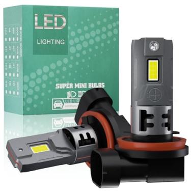 Imagem de Qoope Lâmpadas LED de neblina H11/H8/H16, lâmpada LED 12V 11.000LM H11 super brilhante 6000K branca 1:1 Plug and Play, luzes de neblina H16, lâmpadas de 50.000 horas, pacote com 2