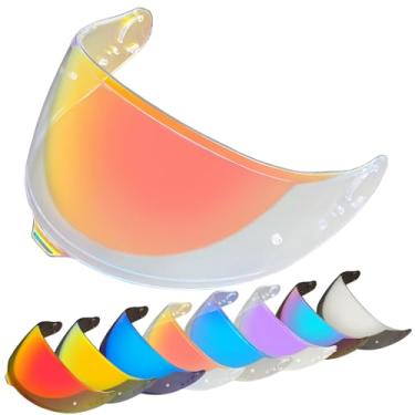 Imagem de YMTSGEQ Substituição de viseira de capacete GT-Air 3. Proteção UV para capacete CNS-1C compatível com GT-Air 3 (Revo Clear Red)