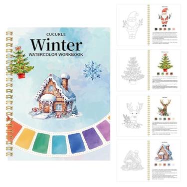 Imagem de Livro De Exercícios De Aquarela | Livros De Aquarela De Natal Livro De Colorir | Pintura Arte Desenho Exploração Criativa Para | Crianças Adultos Colorir Em Viagem