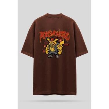 Imagem de Camiseta Oversized Shatark Pokémon - Marrom-Masculino