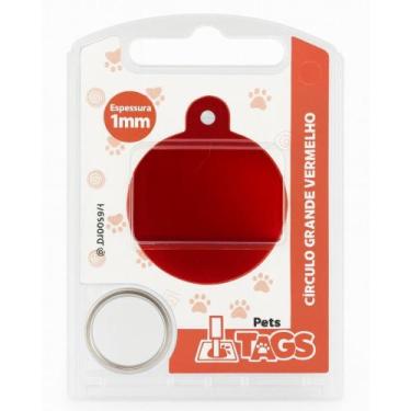 Imagem de Plaquinha de Identificação Personalizada - Cículo Vermelho G - PETSTAG