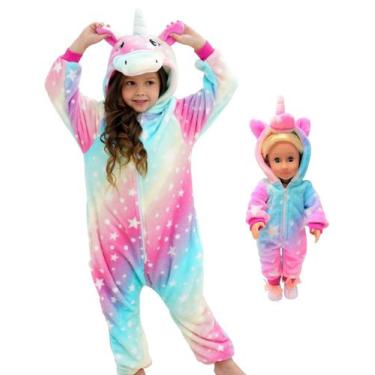 Imagem de Pijama CHETOSHO Unicorn com capuz, fantasia infantil de 4 a 5 anos