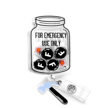 Imagem de Plifal Clipe de suporte para crachá - Bombas engraçadas pretas retráteis para crachá de identificação com clipe jacaré, enfermeira de escritório, enfermeira, trabalhadora médica, acessórios para