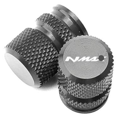 Imagem de Acessórios de motocicleta CNC alumínio tampa de porta de ar tampas de válvula de pneu N-MAX compatível com Y&AMAHA Nmax 125 155 Nmax125 Nmax155 N-max (B-cinza)