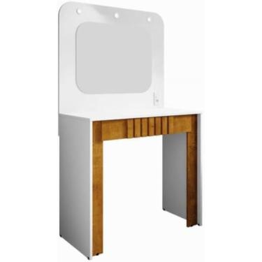 Imagem de Penteadeira camarim rouge, decoração em detalhe em madeira com 1 gaveta para quarto sala maguiagem design simples e prático