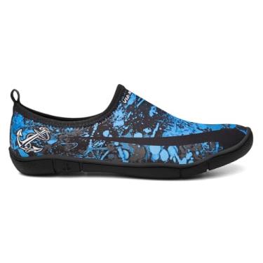 Imagem de Sapatilha Aquática Unissex para Esportes, Neoprene, Solado Antiderrapante (Preto e Azul, BR, Adulto, Numérico, 36)