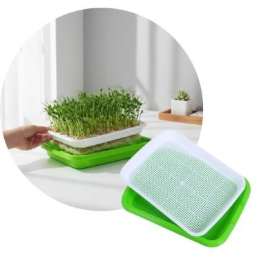 Imagem de Bandeja de Cultivo de Mudas Hidropônicas com Sistema de Drenagem Eficiente, para Germinação de Microverdes sem Terra (1)