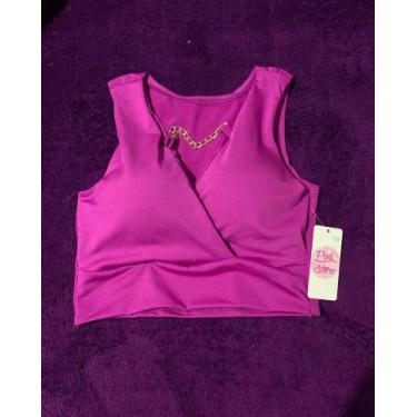 Imagem de Cropped com corrente Rosa - Belíssima Modas