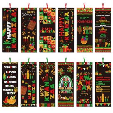 Imagem de Cosmisun Marcadores de livro Happy Kwanzaa - 120 peças, patrimônio tradicional africano, Kwanzaa, festival, marcadores de papel, marcadores de página, clipe para festa, celebração de alunos em sala de