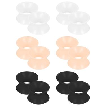 Imagem de Cisyozi 10G - 25 mm Ultrafino Silicone Ear Gauges alargadores alargadores alargador duplo alargador Carne Gauge Earlets Plug Gauges Kit Piercing Joias para mulheres homens pele preta transparente